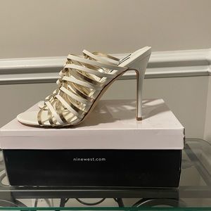 Nine West “must3” white gold sandal 12 BNIB